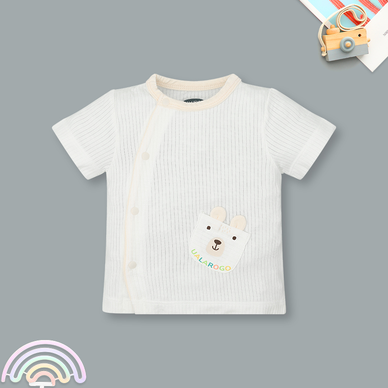 Bộ tay ngắn cài chéo in hình thú Ualarogo UR2188 màu xanh lá 16