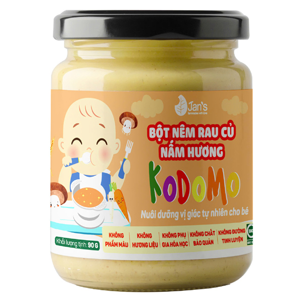 Bột nêm Jan's Kodomo rau củ, nấm hương hũ 90g
