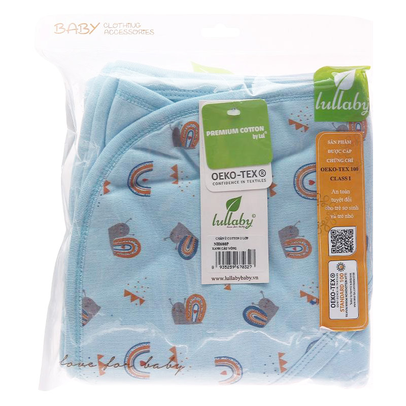 Khăn quấn cotton Lullaby NH680P 80x80 cm - Xanh cầu vồng 6