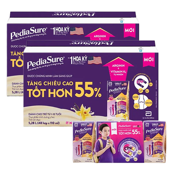Combo 2 thùng 48 hộp sữa pha sẵn Abbott PediaSure - Giao bao bì ngẫu nhiên