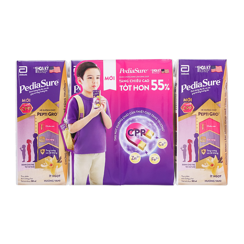 Combo 5 thùng 48 hộp sữa pha sẵn Abbott PediaSure hương vani 180 ml (1 - 10 tuổi) - Giao bao bì ngẫu nhiên 6