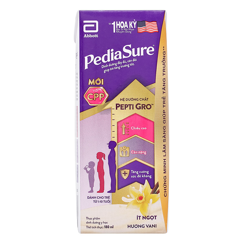 Combo 5 thùng 48 hộp sữa pha sẵn Abbott PediaSure hương vani 180 ml (1 - 10 tuổi) - Giao bao bì ngẫu nhiên 10