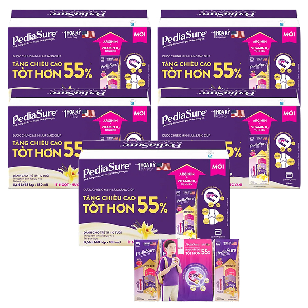 Combo 5 thùng 48 hộp sữa pha sẵn Abbott PediaSure - Giao bao bì ngẫu nhiên