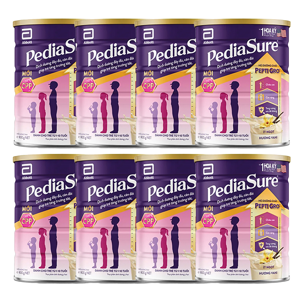 Combo 8 hộp sữa bột Abbott PediaSure BA