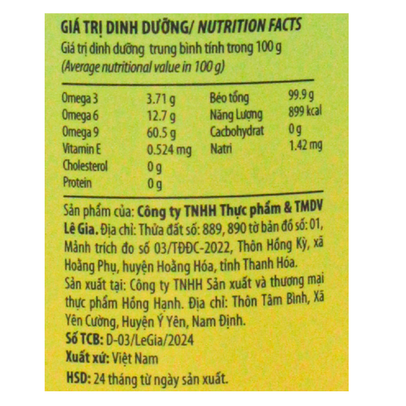 Dầu gấc Lê Gia ăn dặm cho bé chai 200 ml (từ 6 tháng) 10