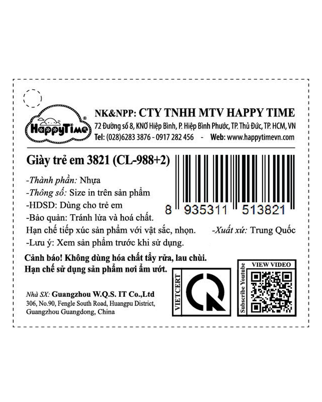 Giày sandal cho bé gái HappyTime SD988-2 10