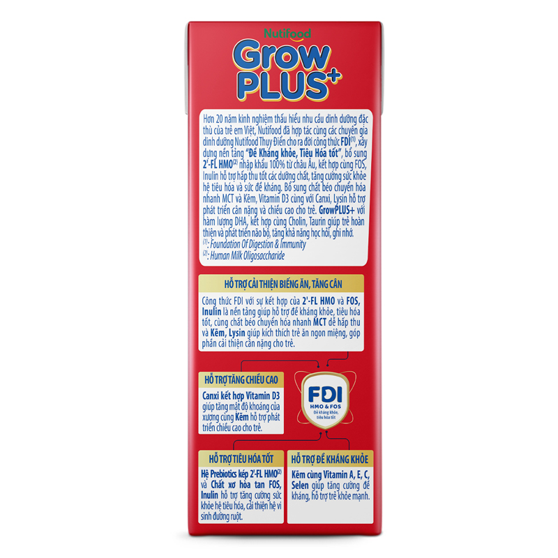 Thùng 48 hộp sữa pha sẵn Nutifood GrowPLUS+ đỏ ít đường hương vani 180 ml cho trẻ suy dinh dưỡng, thấp còi (từ 1 tuổi) - Giao bao bì ngẫu nhiên 17