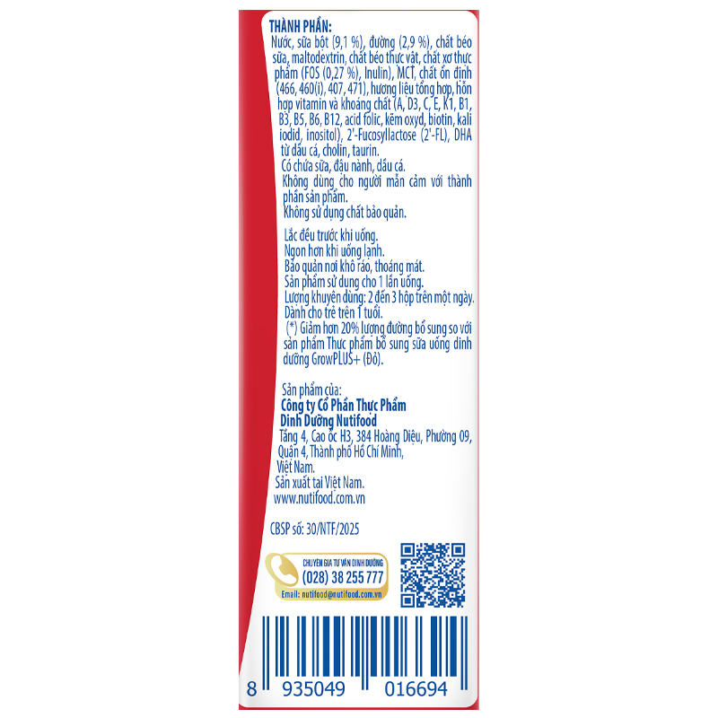 Thùng 48 hộp sữa pha sẵn Nutifood GrowPLUS+ đỏ ít đường hương vani 180 ml cho trẻ suy dinh dưỡng, thấp còi (từ 1 tuổi) - Giao bao bì ngẫu nhiên 21