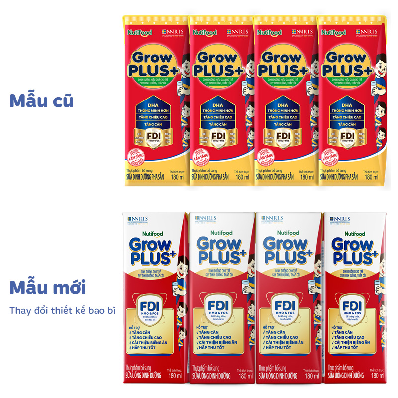 Thùng 48 hộp sữa pha sẵn Nutifood GrowPLUS+ đỏ hương vani 180 ml cho trẻ suy dinh dưỡng, thấp còi (từ 1 tuổi) - Giao bao bì ngẫu nhiên 14