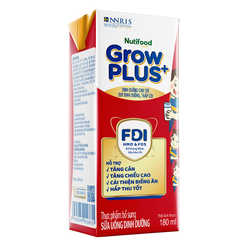 Thùng 48 hộp sữa pha sẵn Nutifood GrowPLUS+ đỏ hương vani 180 ml cho trẻ suy dinh dưỡng, thấp còi (từ 1 tuổi) - Giao bao bì ngẫu nhiên 15