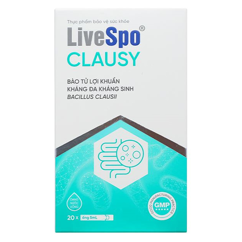 Combo 2 thực phẩm bảo vệ sức khỏe Livespo Clausy hỗ trợ cải thiện hệ vi sinh đường ruột, 20 ống dạng uống 13