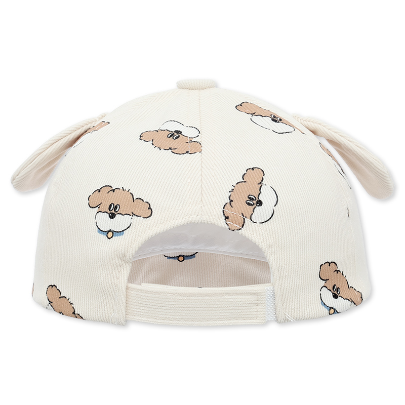 Nón kết cho bé TOP KIDS thêu chó con màu nâu be 4