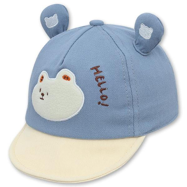 Nón kết TOP KIDS thêu gấu HELLO màu xanh