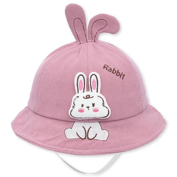 Nón vành TOP KIDS thêu thỏ con màu hồng