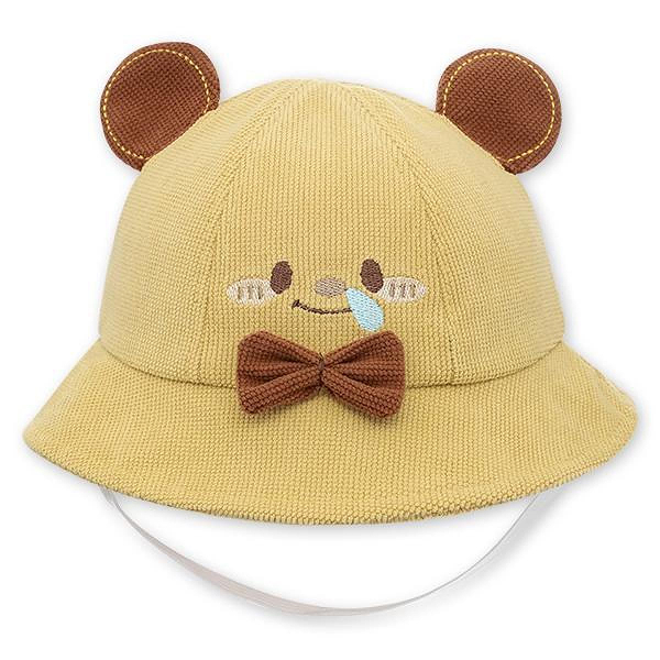 Nón vành TOP KIDS thêu gấu màu nâu sữa