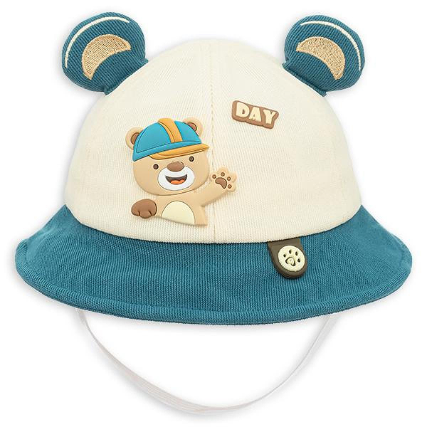Nón vành TOP KIDS thêu gấu màu xanh - be