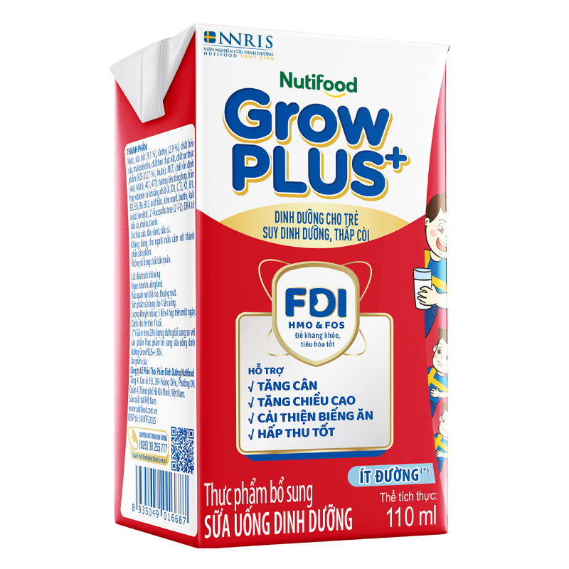 Thùng 48 hộp sữa pha sẵn Nutifood GrowPLUS+ đỏ ít đường hương vani 110 ml cho trẻ suy dinh dưỡng, thấp còi (từ 1 tuổi) - Giao bao bì ngẫu nhiên 15