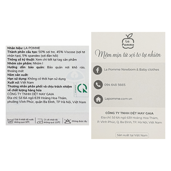 Set 2 bodysuit cài chéo La Pomme bé mimi của mẹ màu trắng - hồng 14