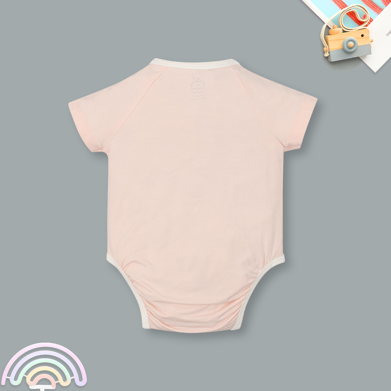 Set 2 bodysuit cài chéo La Pomme bé mimi của mẹ màu trắng - hồng 7