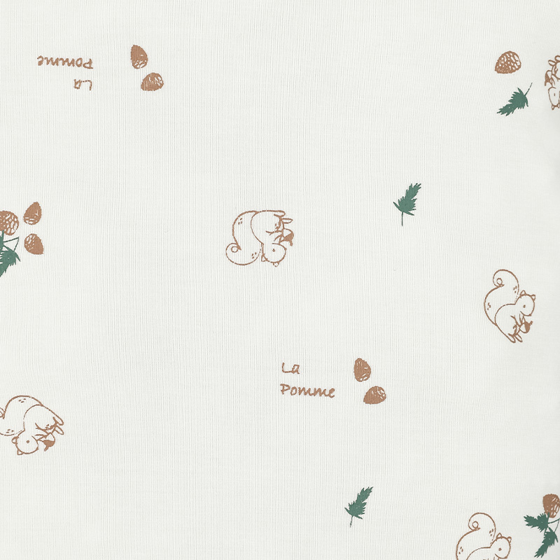 Set 2 bodysuit La Pomme săn tìm hạt dẻ màu trắng 11