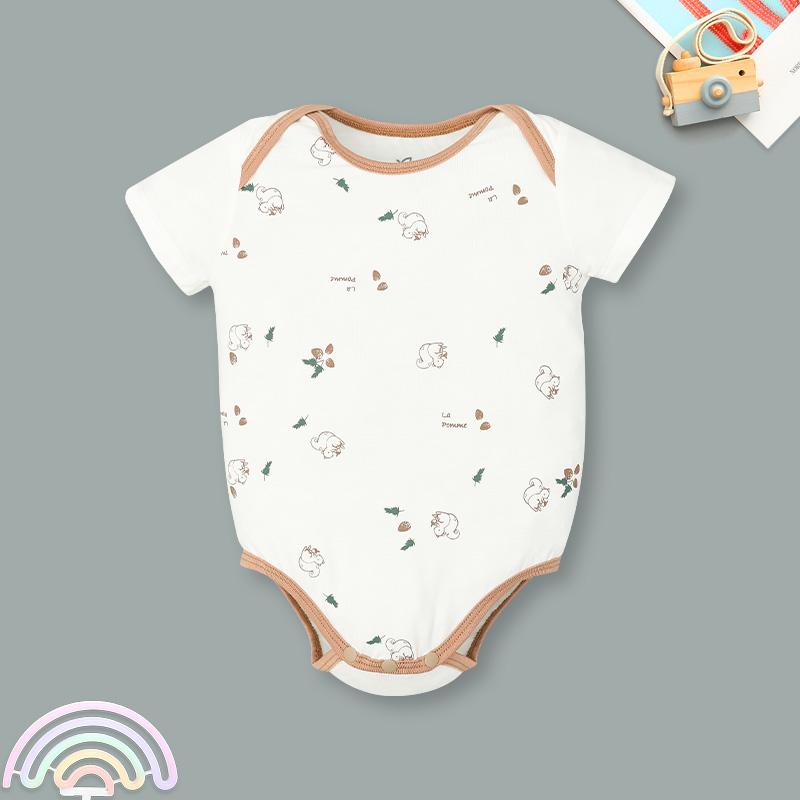 Set 2 bodysuit La Pomme săn tìm hạt dẻ màu trắng 5