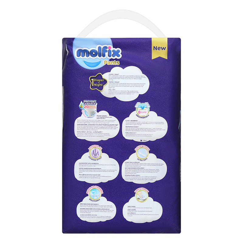 Tã quần Molfix Sweet Dreams size L 40 + 4/+2 miếng (9 - 14 kg) - Giao bao bì cộng miếng ngẫu nhiên 3