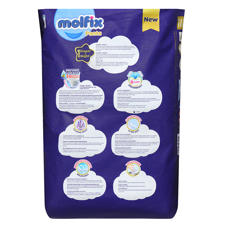 Tã quần Molfix Sweet Dreams size L 40 + 4/+2 miếng (9 - 14 kg) - Giao bao bì cộng miếng ngẫu nhiên 45