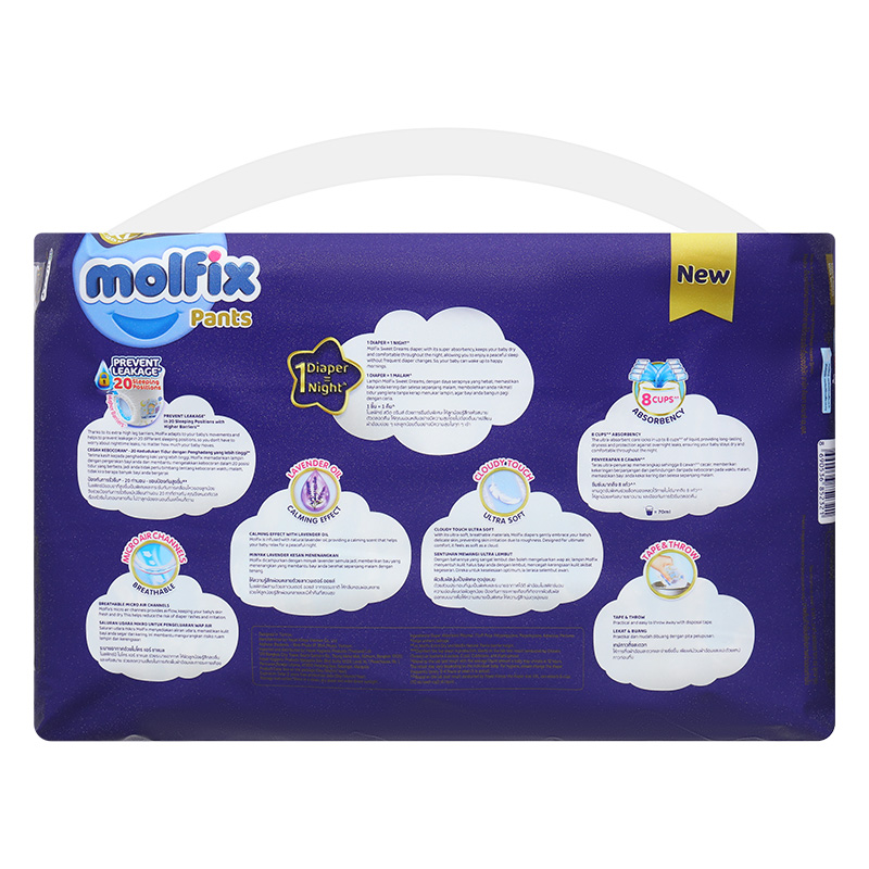 Tã quần Molfix Sweet Dreams size L 40 + 4/+2 miếng (9 - 14 kg) - Giao bao bì cộng miếng ngẫu nhiên 17
