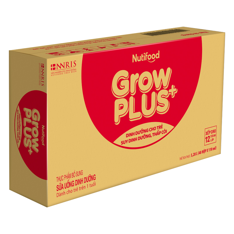 Lốc 4 hộp sữa pha sẵn Nutifood GrowPLUS+ đỏ hương vani 110 ml cho trẻ suy dinh dưỡng, thấp còi (từ 1 tuổi) - Giao bao bì ngẫu nhiên 13