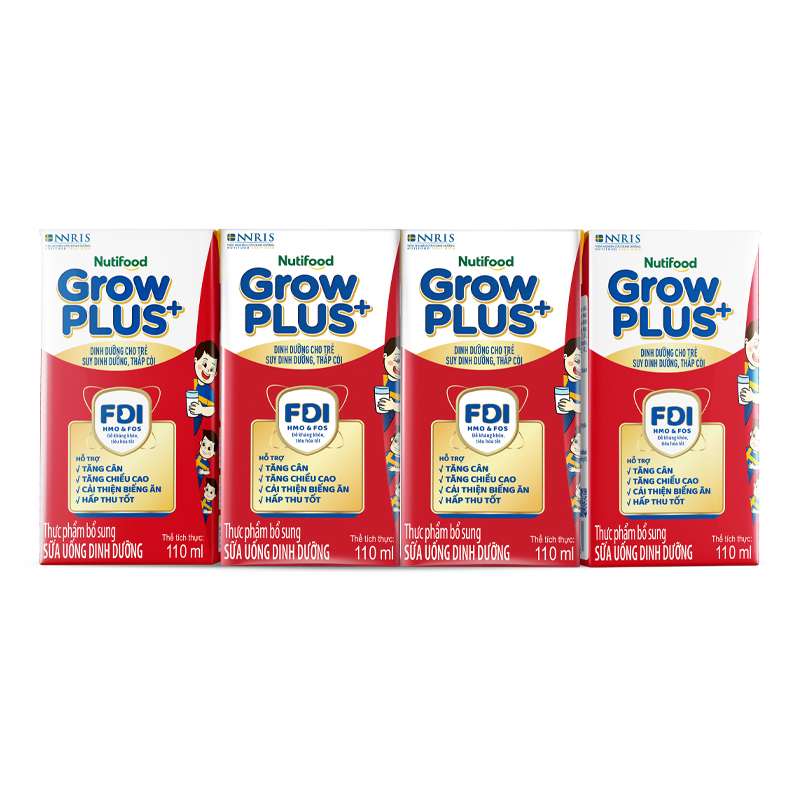 Lốc 4 hộp sữa pha sẵn Nutifood GrowPLUS+ đỏ hương vani 110 ml cho trẻ suy dinh dưỡng, thấp còi (từ 1 tuổi) - Giao bao bì ngẫu nhiên 14