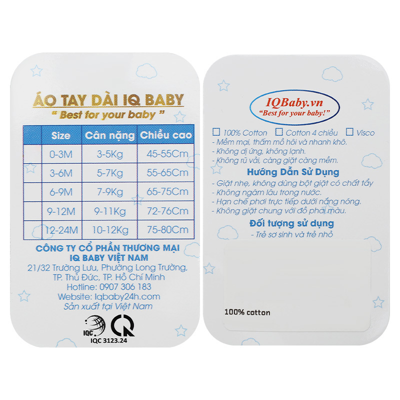Áo tay dài IQ Baby viền hồng 7
