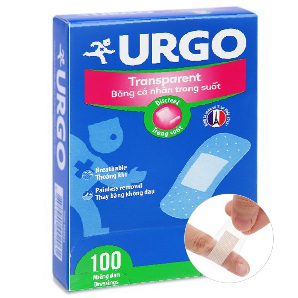 Băng cá nhân trong suốt Urgo Transparent (2 x 7.2cm)