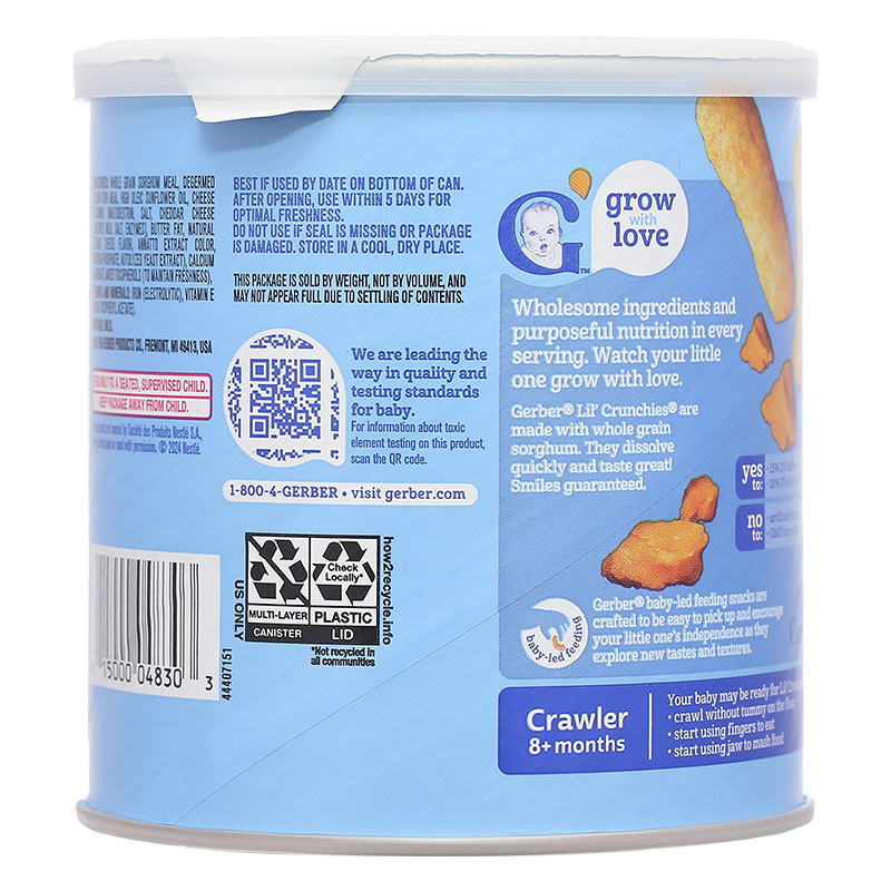Bánh ăn dặm Gerber Lil' Crunchies vị rau củ lon 42g (từ 8 tháng) - Giao bao bì ngẫu nhiên 12