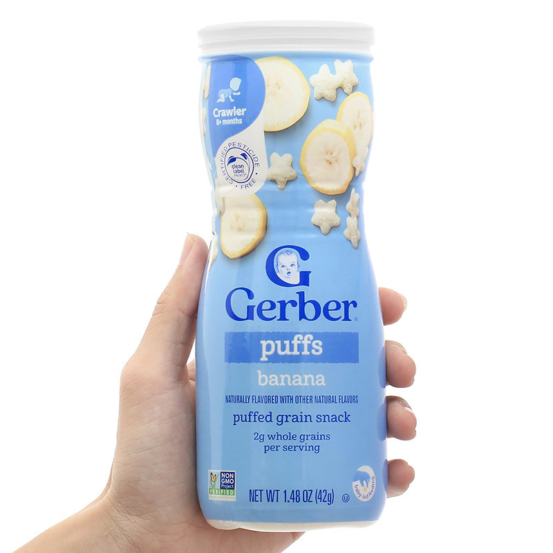 Bánh ăn dặm Gerber Puffs vị dâu, táo lon 42g (từ 8 tháng) - Giao bao bì ngẫu nhiên 14