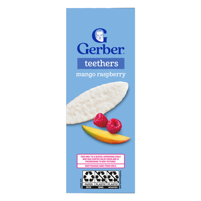 Bánh gạo ăn dặm Gerber Teethers vị xoài, mâm xôi hộp 48g (từ 7 tháng) - Giao bao bì ngẫu nhiên 7