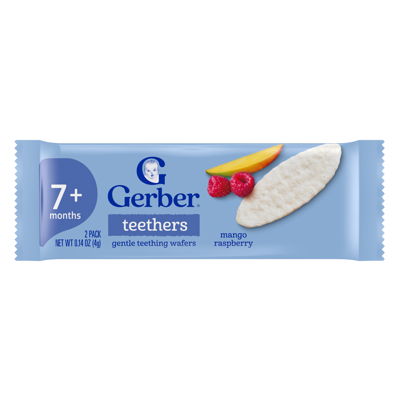 Bánh gạo ăn dặm Gerber Teethers vị xoài, mâm xôi hộp 48g (từ 7 tháng) - Giao bao bì ngẫu nhiên 8