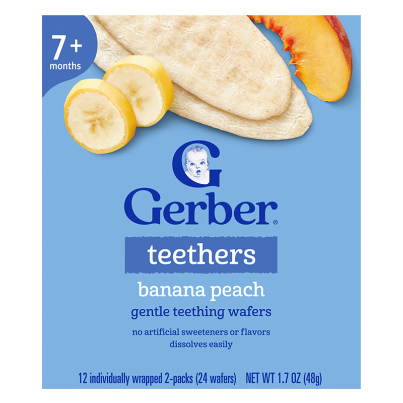 Bánh gạo ăn dặm Gerber Teethers vị xoài, mâm xôi hộp 48g (từ 7 tháng) - Giao bao bì ngẫu nhiên 24