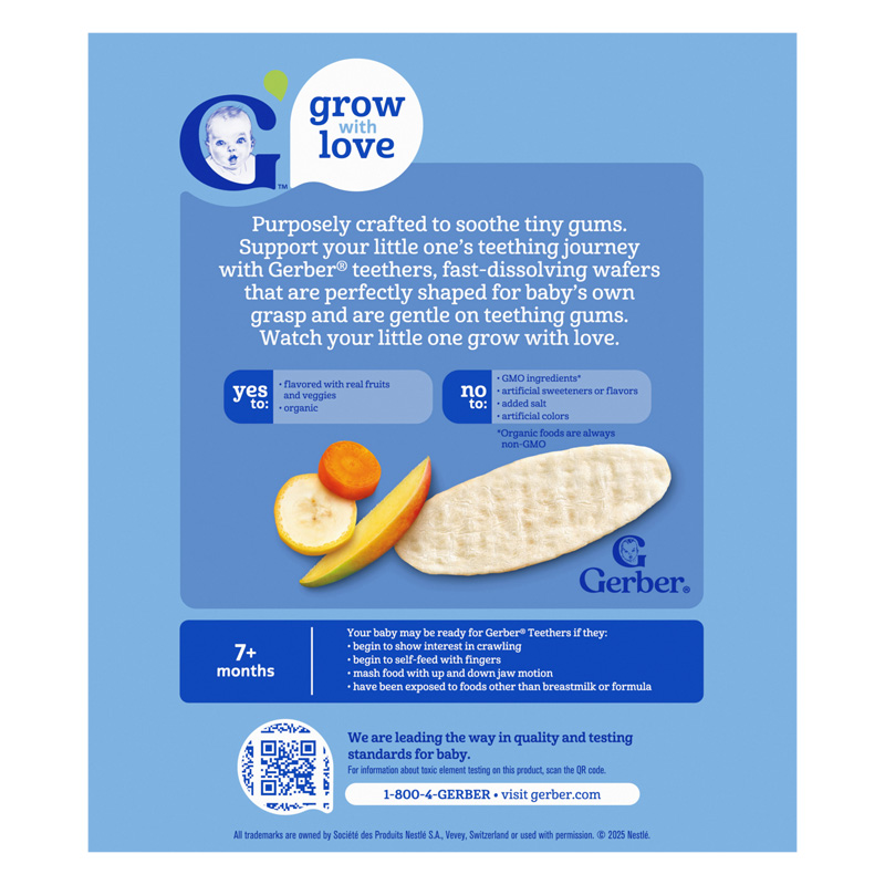 Bánh gạo ăn dặm Gerber Organic Teethers vị xoài, chuối và cà rốt hộp 48g (từ 7 tháng) - Giao bao bì ngẫu nhiên 5