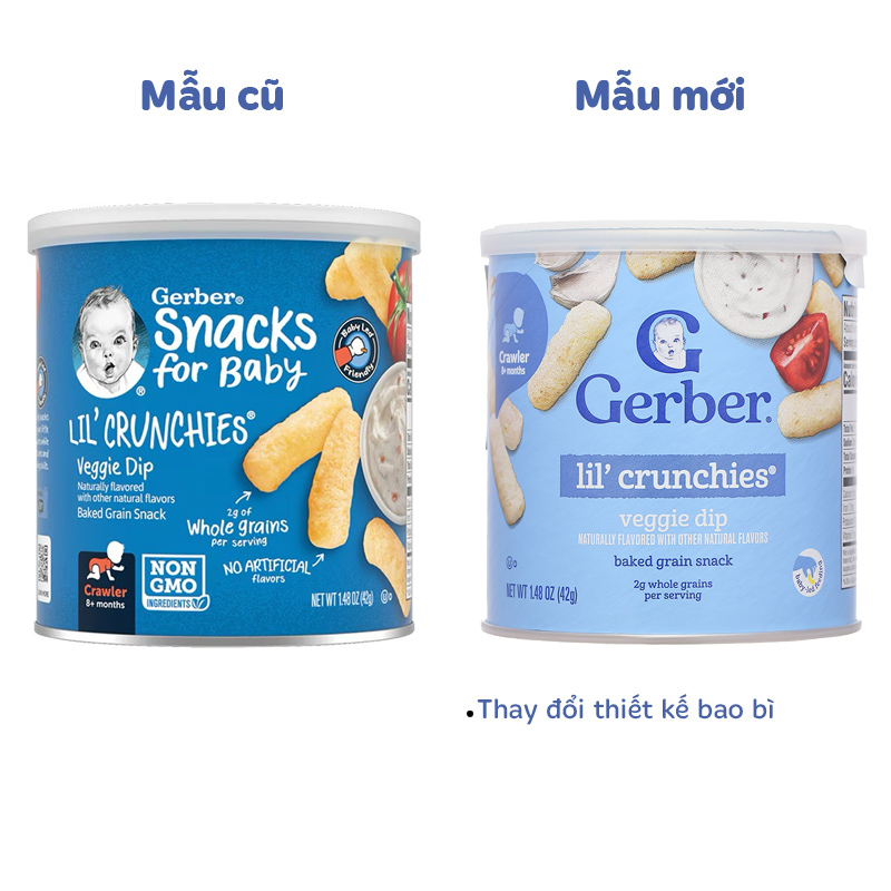 Bánh ăn dặm Gerber Lil' Crunchies vị rau củ lon 42g (từ 8 tháng) - Giao bao bì ngẫu nhiên 2