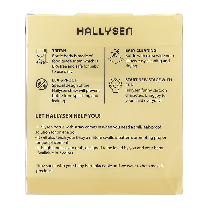 Bình tập uống Hallysen 210ml - Màu be (từ 6 tháng) 3