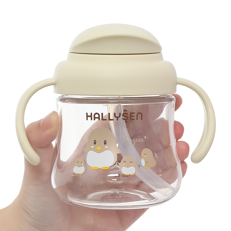 Bình tập uống Hallysen 210ml - Màu be (từ 6 tháng) 9