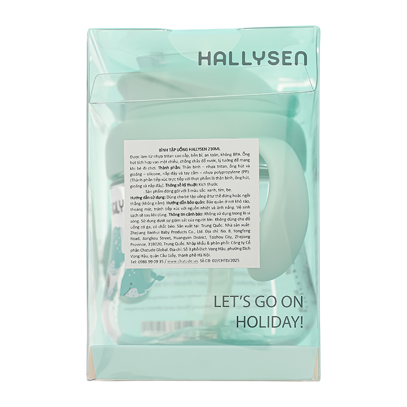 Bình tập uống Hallysen 210ml - Màu be (từ 6 tháng) 15