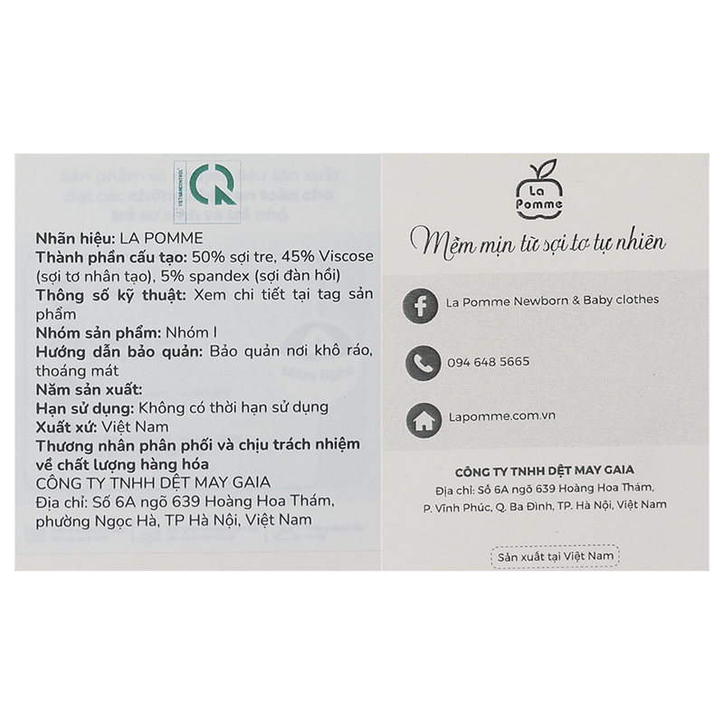 Bộ tay ngắn bé gái La Pomme êm dịu màu be 24