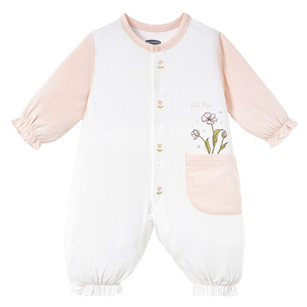 Bodysuit bé gái Ualarogo petit trắng - hồng