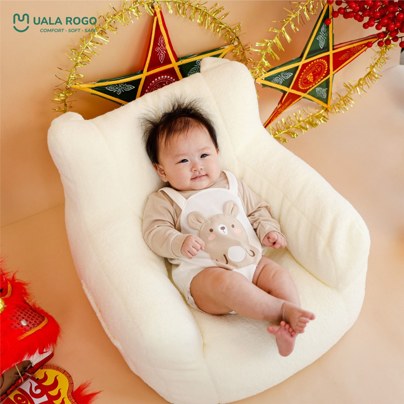 Bodysuit tay dài cho bé gái cotton Ualarogo UR258 màu hồng 11