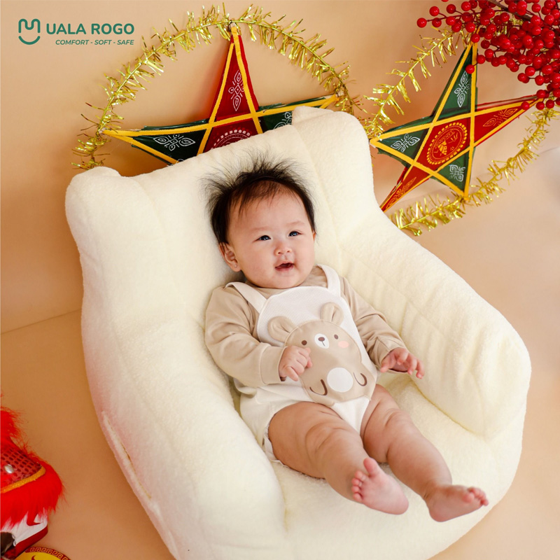 Bodysuit tay dài cho bé gái cotton Ualarogo UR258 màu hồng 12