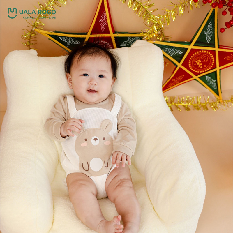 Bodysuit tay dài cho bé gái cotton Ualarogo UR258 màu hồng 13