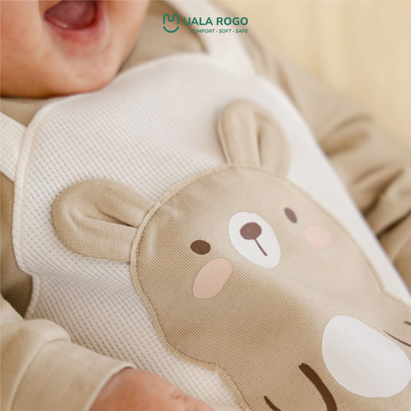 Bodysuit tay dài cho bé gái cotton Ualarogo UR258 màu hồng 14