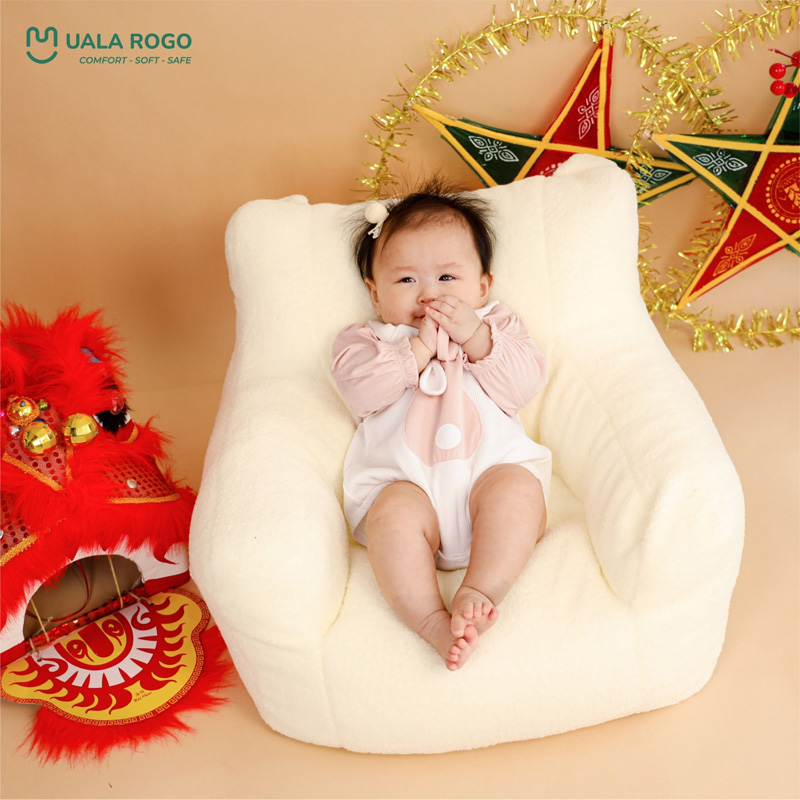 Bodysuit tay dài cho bé gái cotton Ualarogo UR258 màu hồng 3
