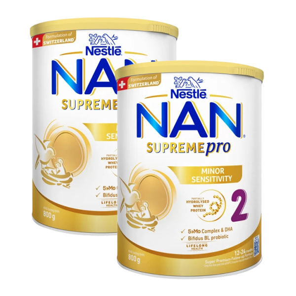 Combo 2 sữa bột NAN Supremepro số 2 hỗ trợ trẻ có cơ địa mẫn cảm